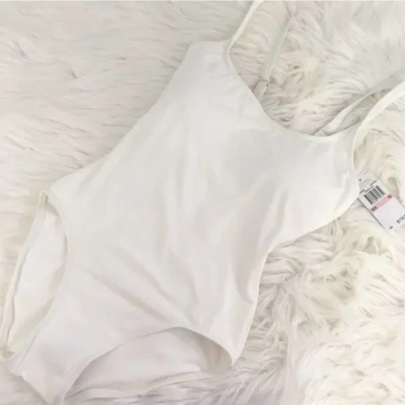 MICHAEL KORS BACK LACE UP ONE PIECE SWIMSUIT WHITE SWIMWEAR SIZE 8, 14 new!!! - Picture 2 of 16